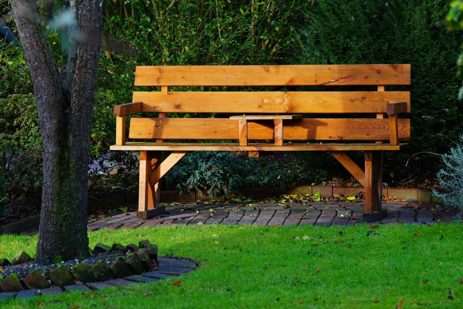 Banc bois extérieur traité — Au Gré du Pinceau