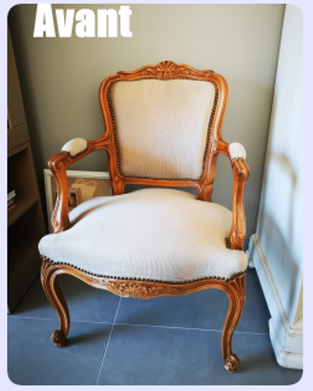 Fauteuil Louis XV d'époque dans son état d'origine, avant rénovation