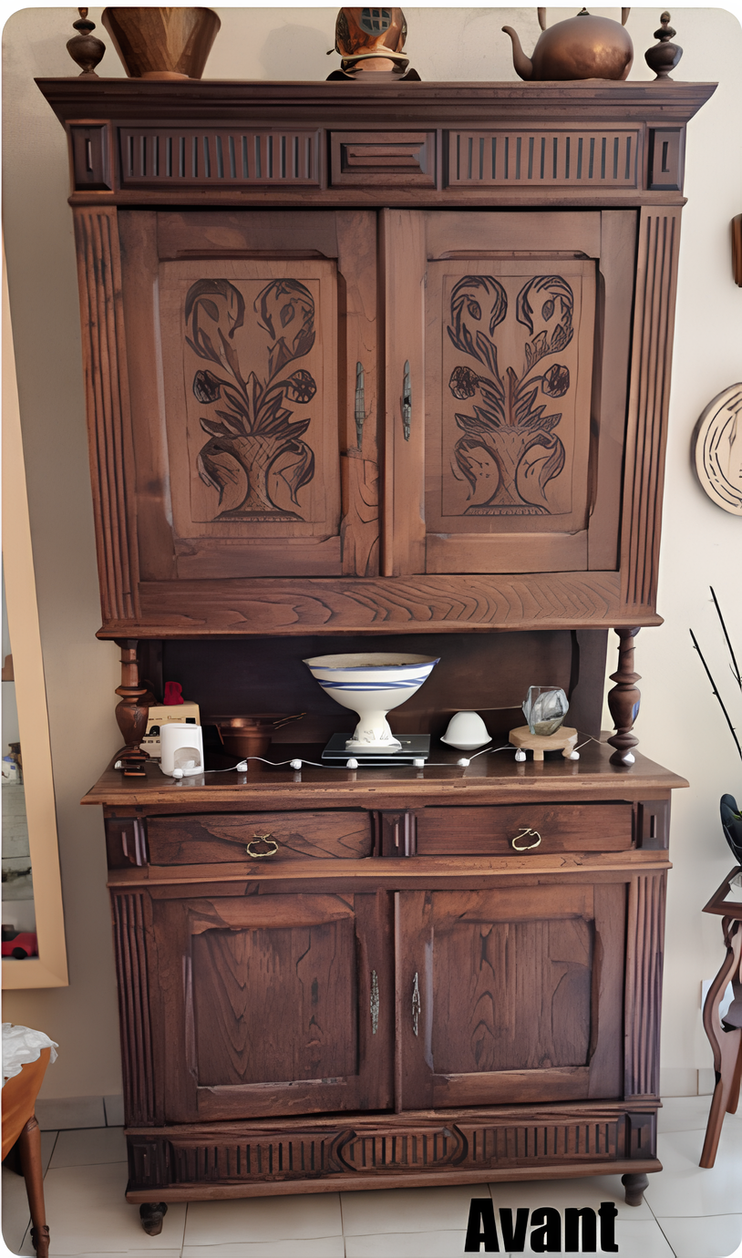 Meuble art déco chêne avant rénovation — Au Gré du Pinceau, Bonchamp-lès-Laval