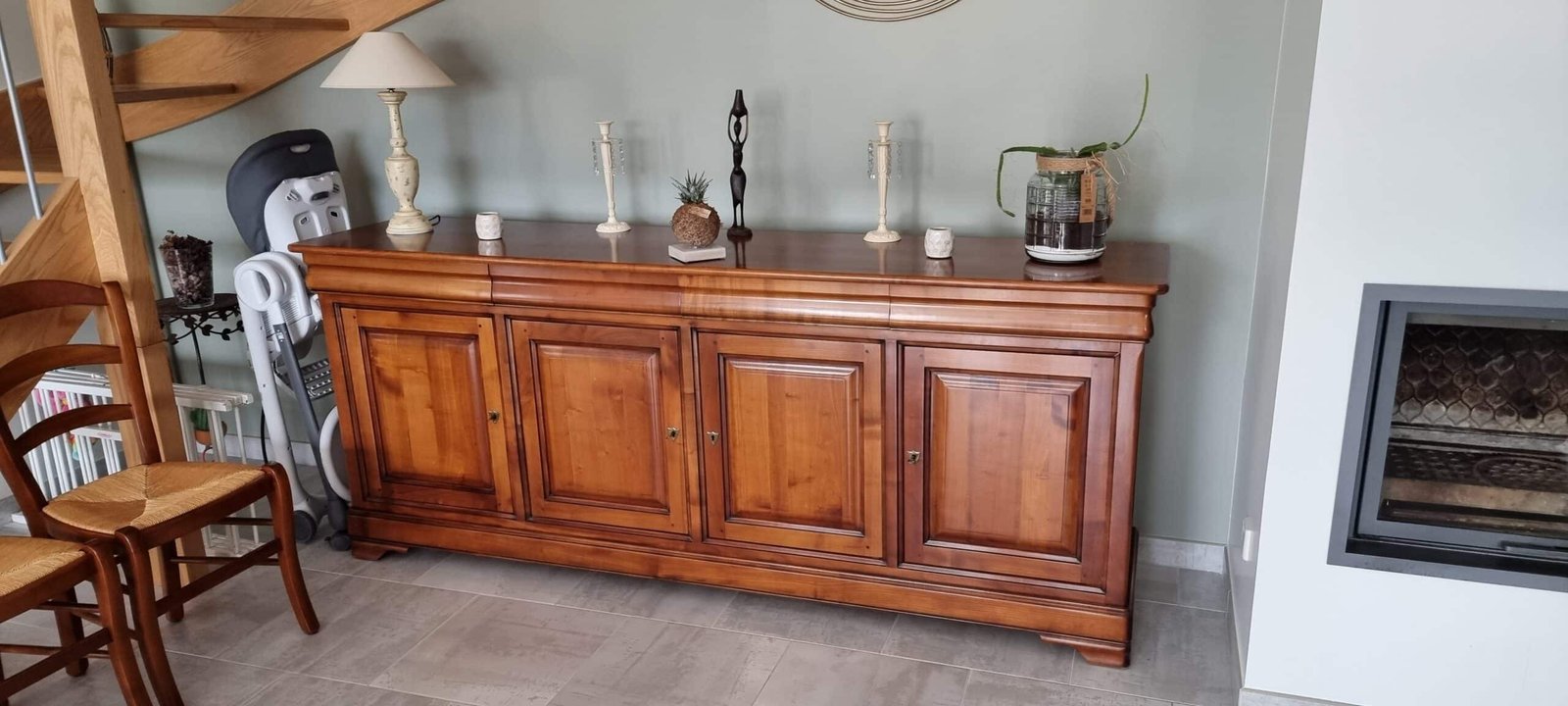 Enfilade merisier style louis Philippe et sa table relookées – Image 2
