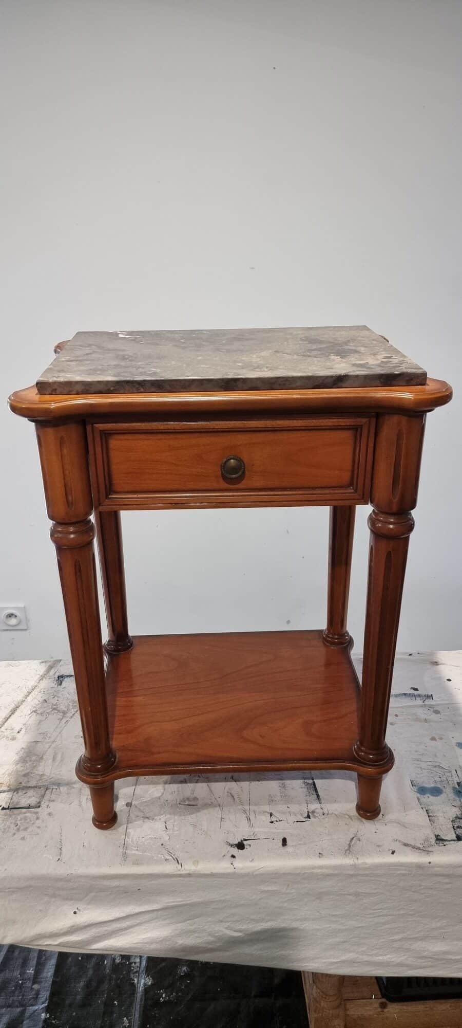 Meuble d’appoint ou chevet merisier vert et multicolore – Image 2