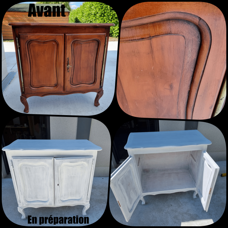 Meuble TV / bar ancien relooké pour salle de bain – Image 2