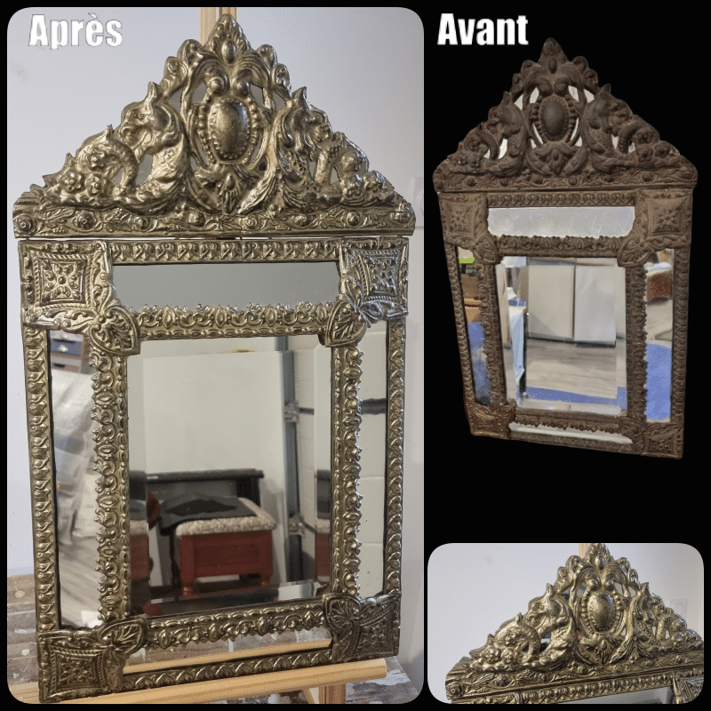 Miroir Napoléon III du XIXème siècle restauré – Image 2