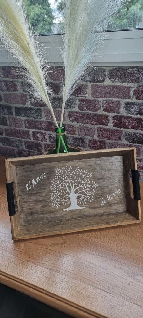 Plateau de service en bois “arbre de la vie”