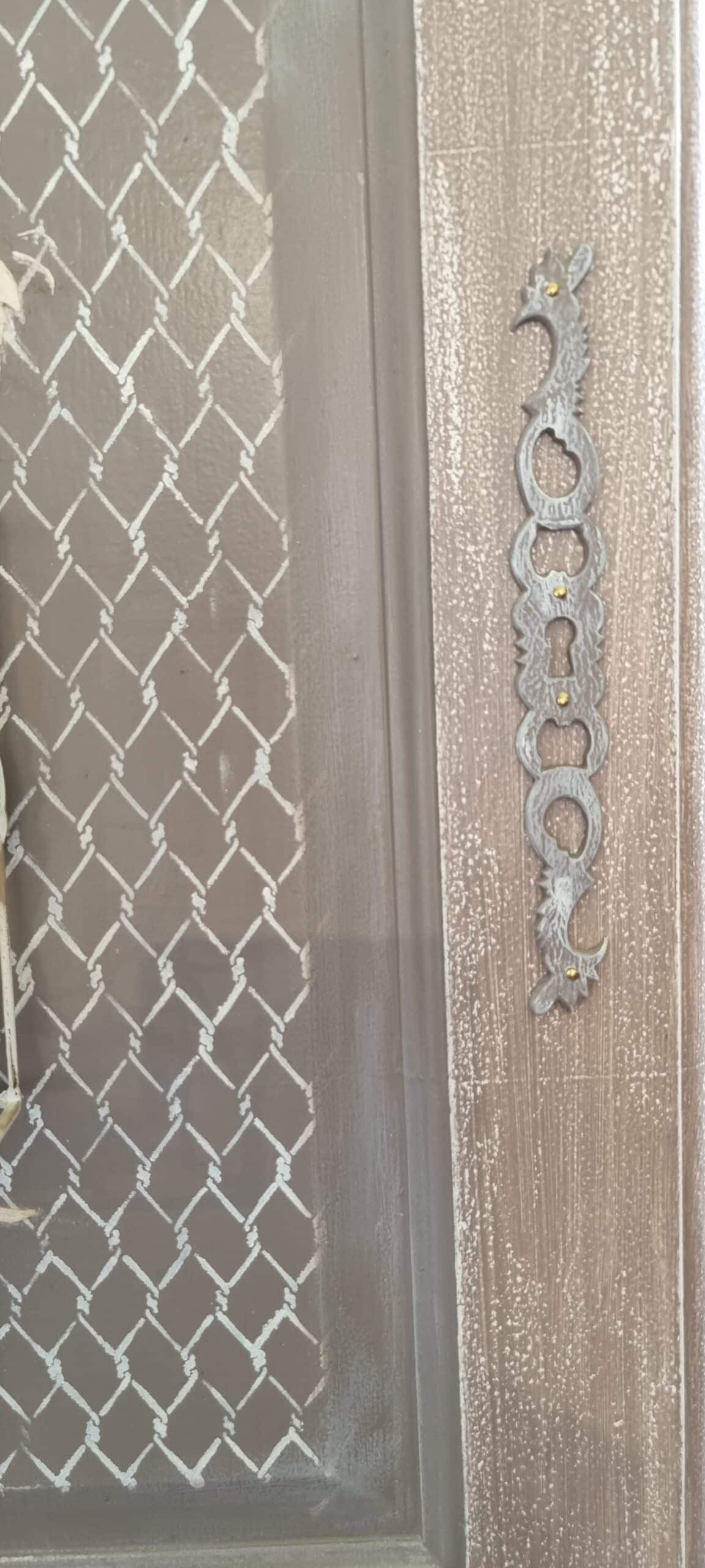 Porte en chêne “shabby” avec cage oiseaux – Image 3