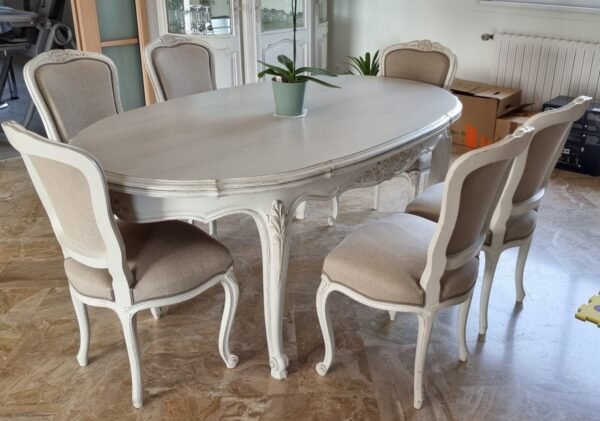 Séjour en merisier Louis XV “table ovale” et “chaises”