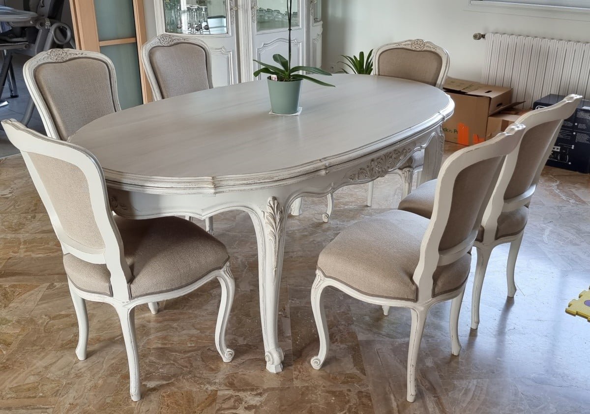 Séjour en merisier Louis XV “table ovale” et “chaises”
