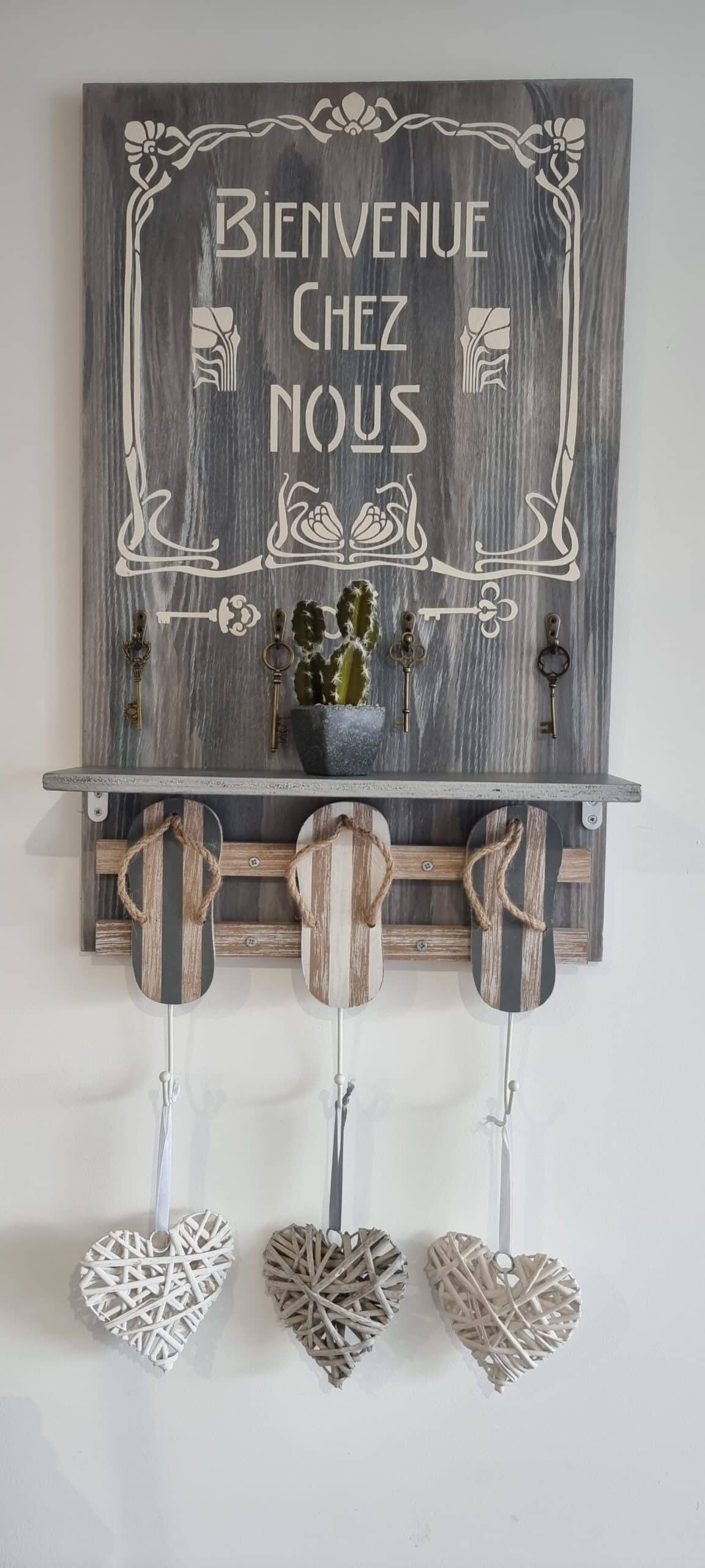Tableau déco porte manteau “Tongs”