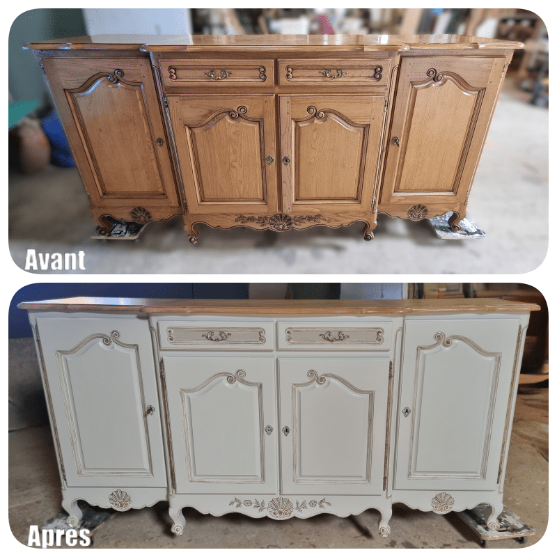 Séjour en chêne style Louis XV personnalisé – Image 2