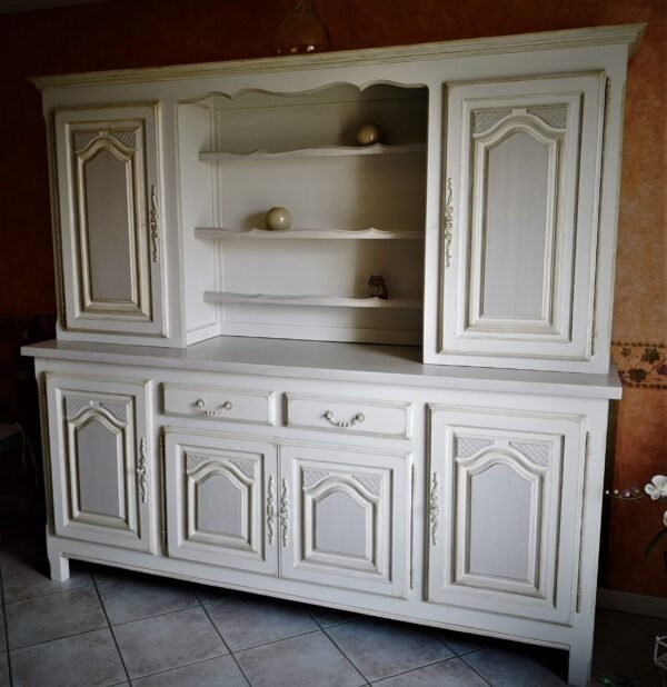 Buffet vaisselier 2 corps en chêne “style campagnard chic”