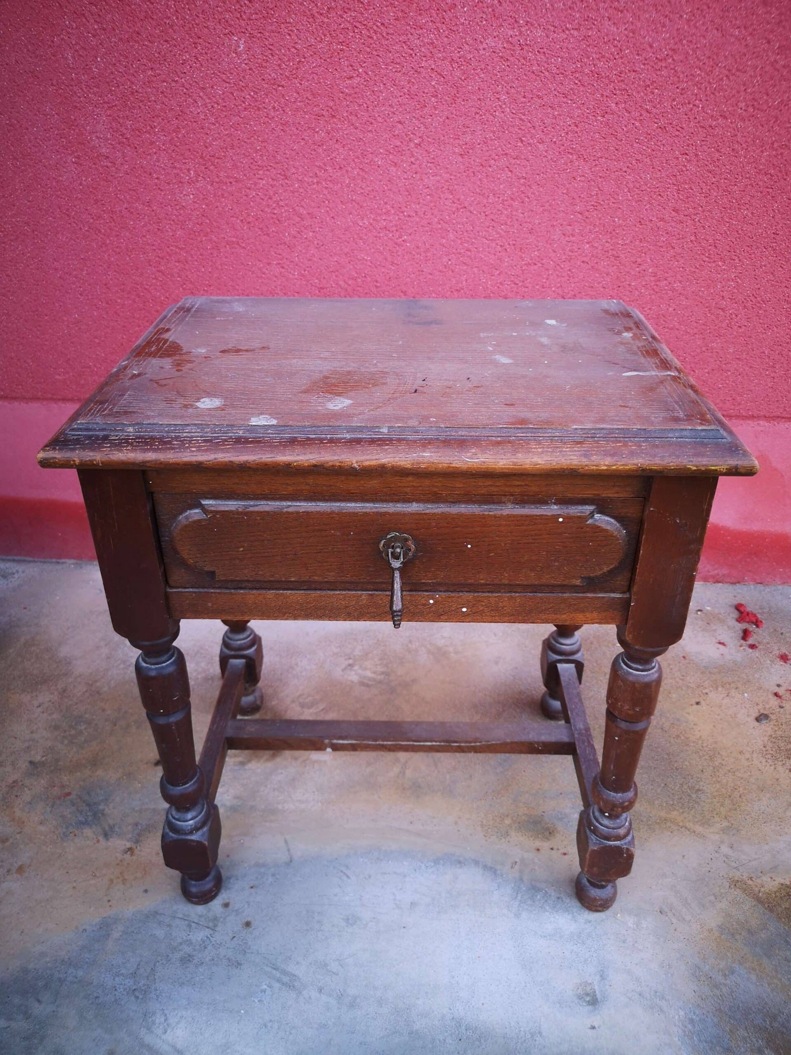 Chevet en chêne shabby chic fenouil – Image 2