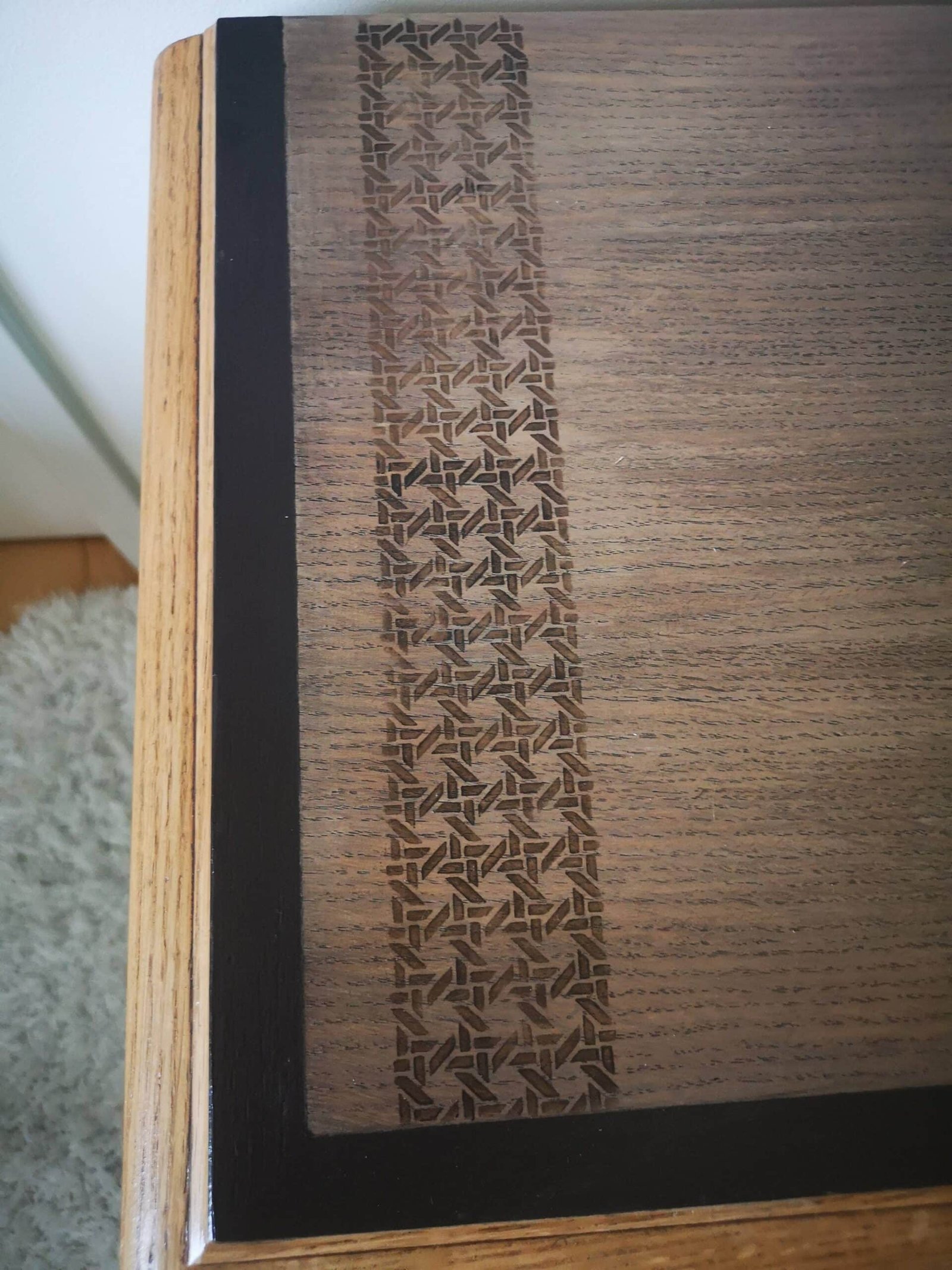Chevet en chêne shabby chic fenouil – Image 4