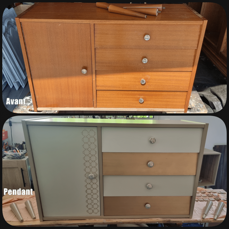 Commode vintage années 1960 relookée – Image 2