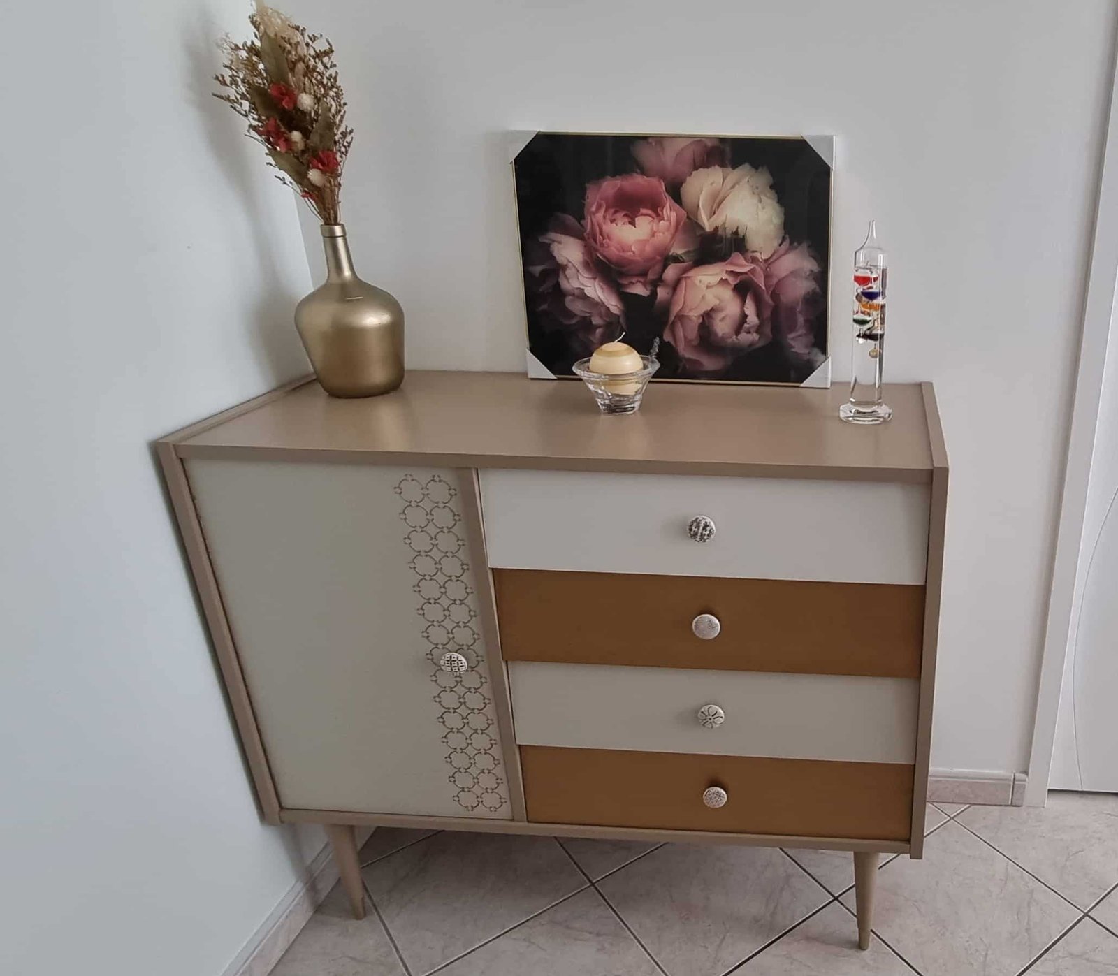 Commode vintage années 1960 relookée