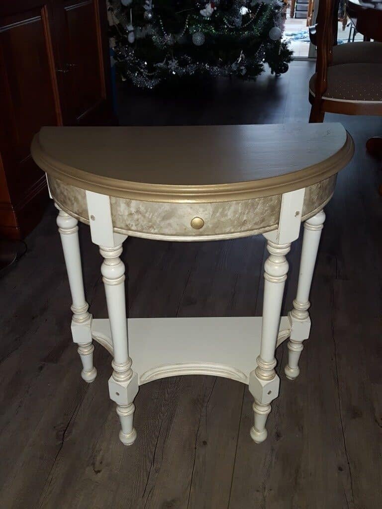 Console demi lune en merisier