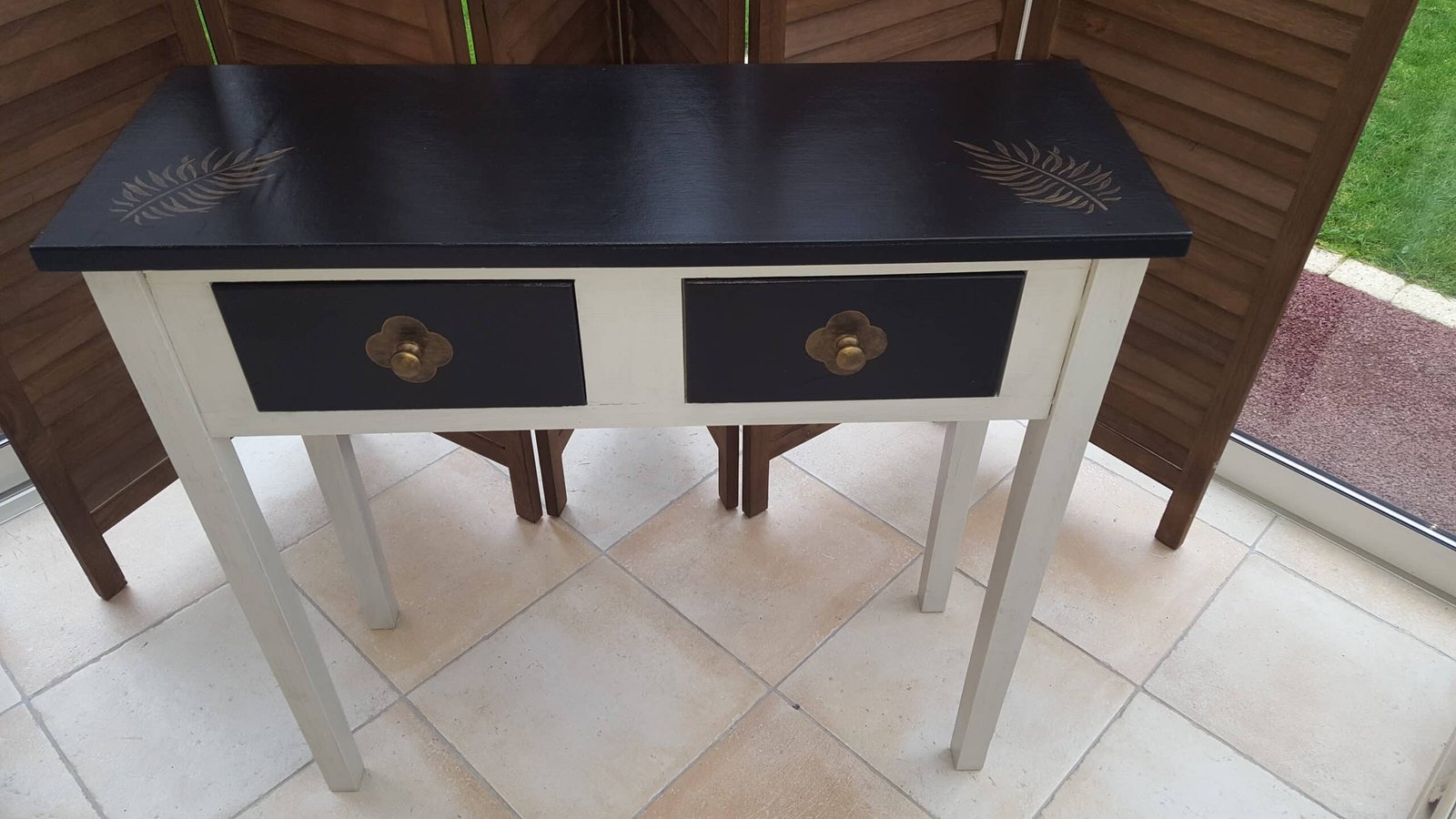 Console étroite 2 tiroirs