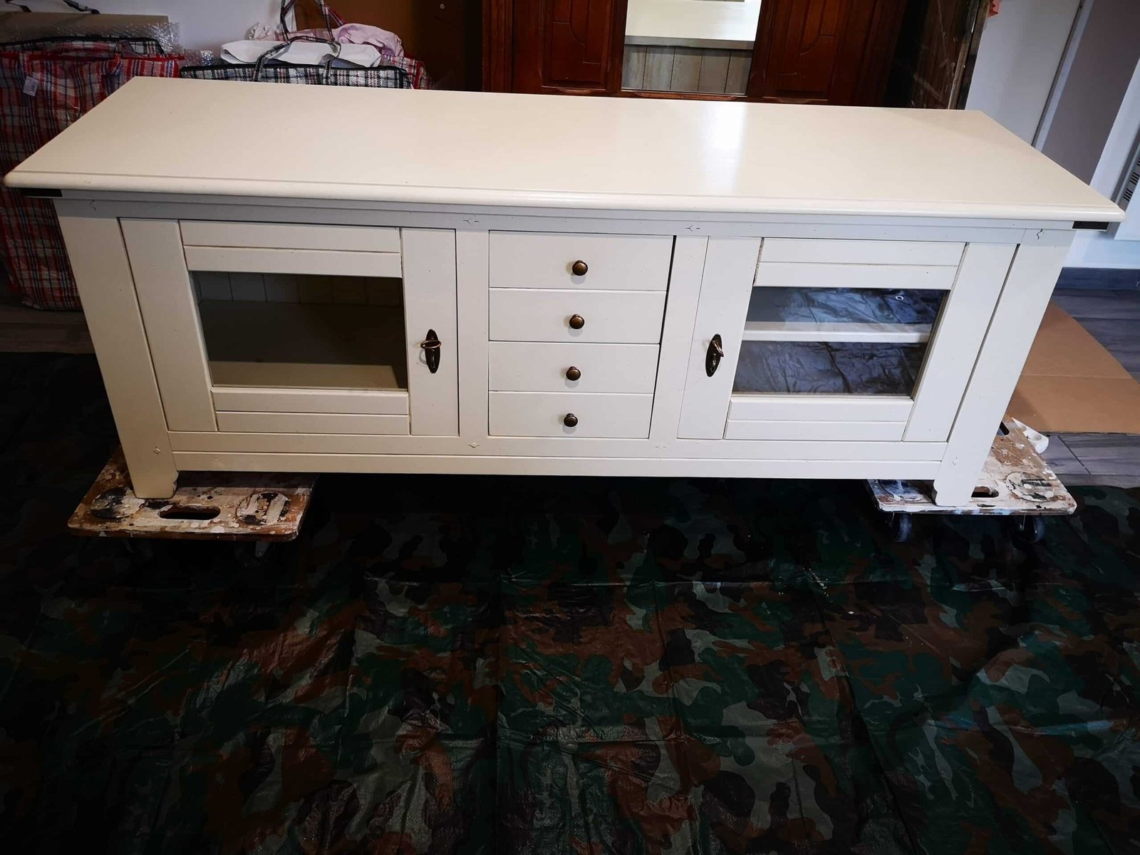 “Shabby anthracite” – Meuble TV style colonial – Image 2
