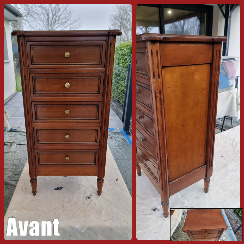 Chevet / Chiffonnier style Louis XVI relooké – Image 2