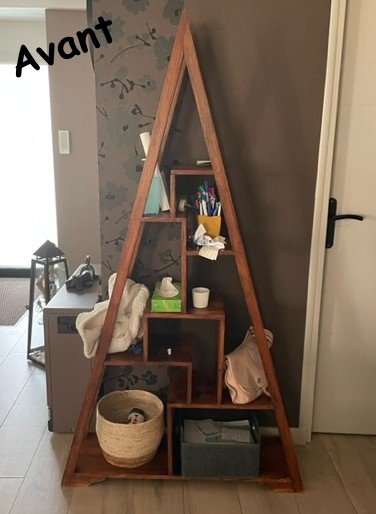 Etagère pyramide en bois exotique au look moderne – Image 2