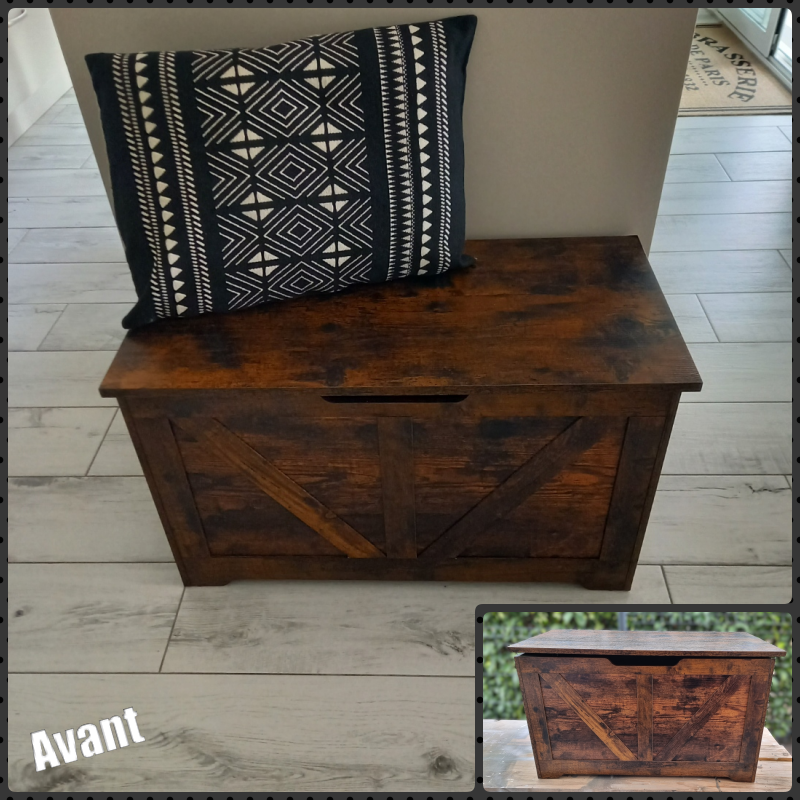 Coffre de rangement relooké effet "Chalk Paint" – Image 2