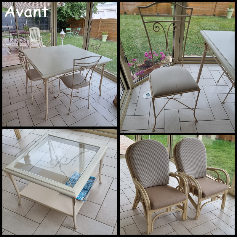 Mobilier en fer forgé et fauteuils rotin relookés – Image 2