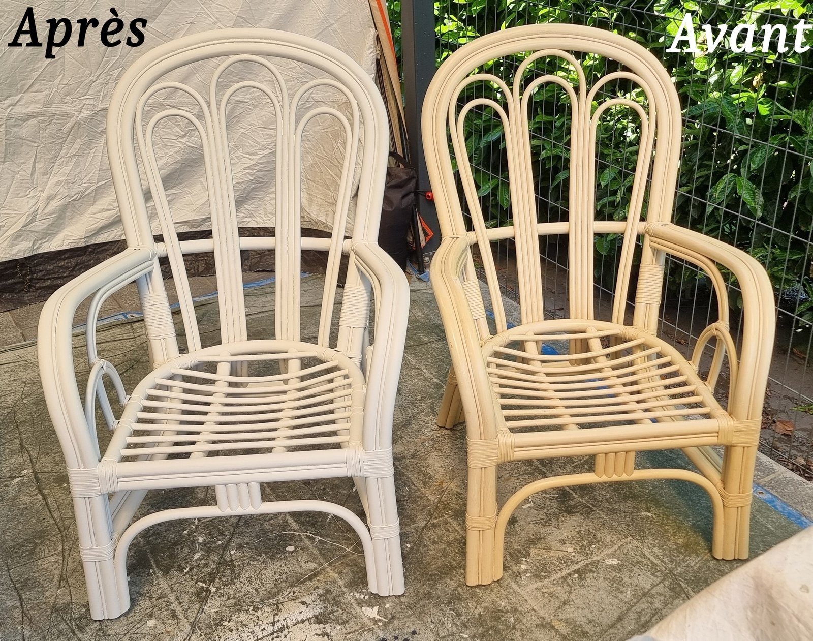 Mobilier en fer forgé et fauteuils rotin relookés – Image 3