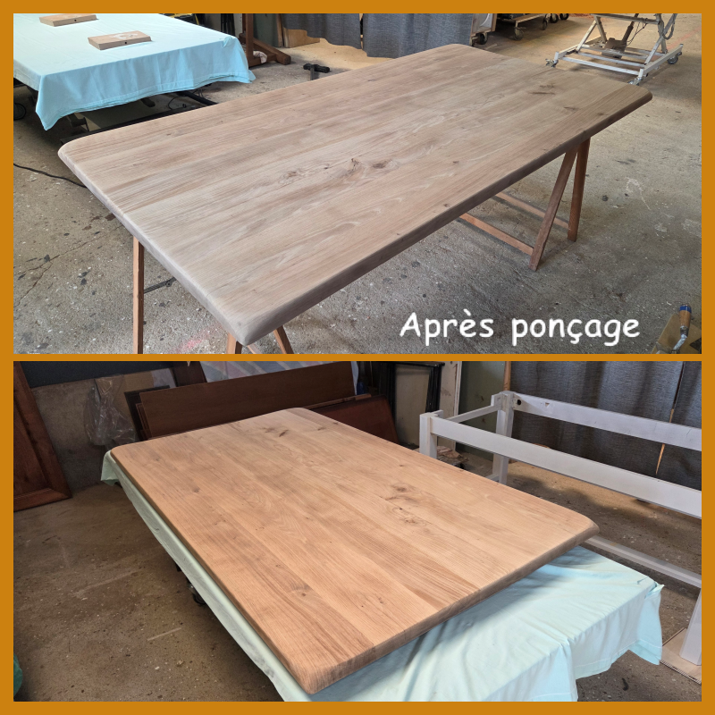 Table de séjour et chaises en chêne massif contemporanéisées – Image 3