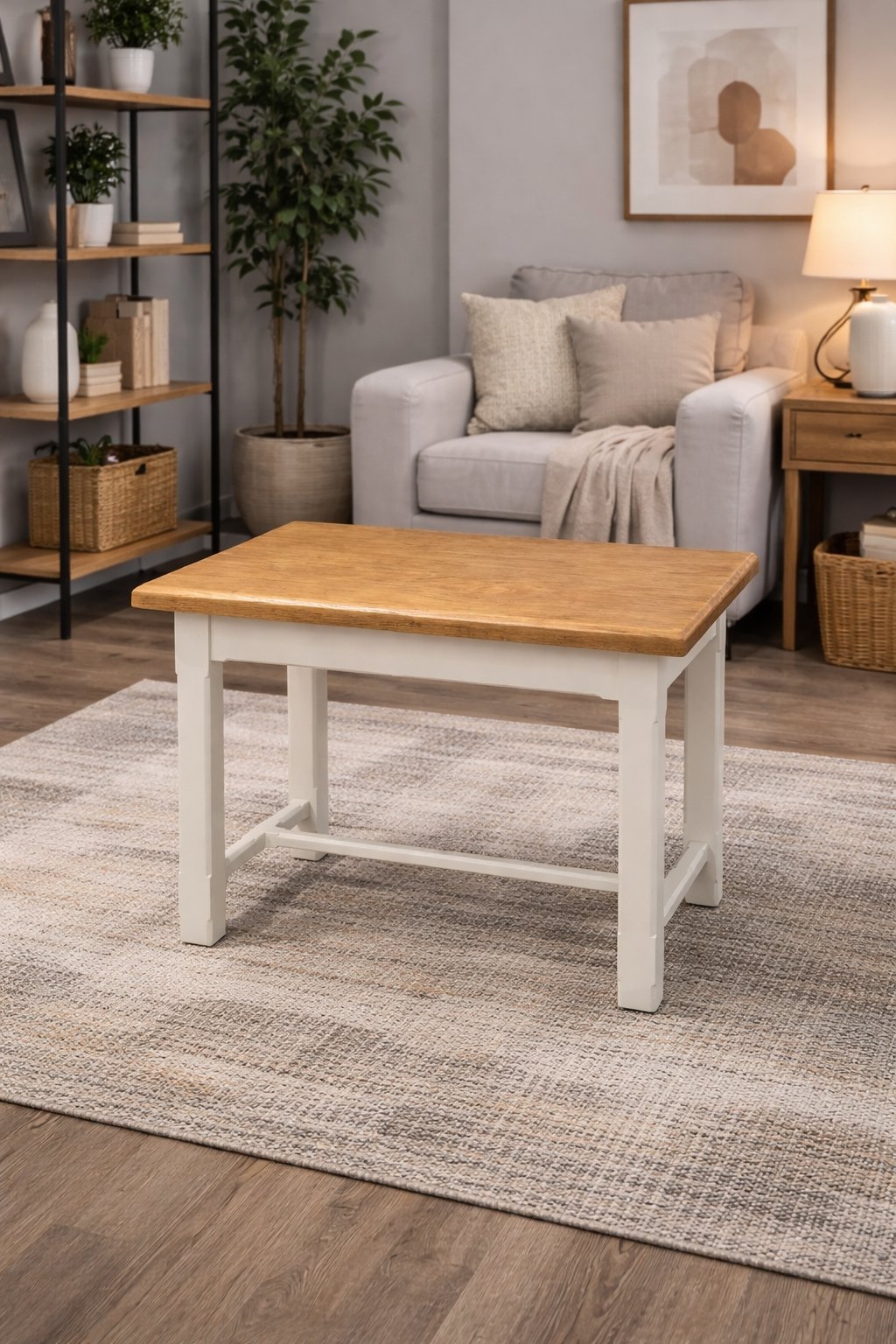 Table d'appoint - mini bureau en chêne relooké