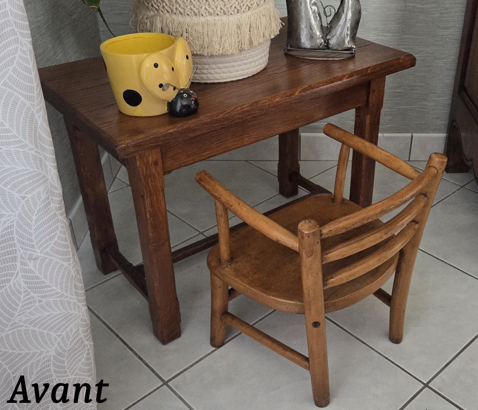Mini table bureau chêne - Avant