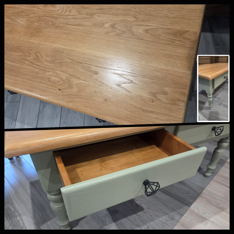 Table basse en chêne sublimée vert gommier – Image 3