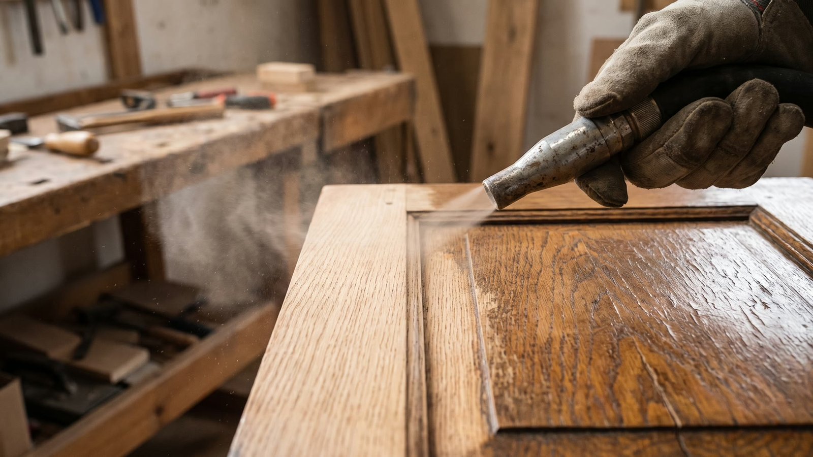 Aérogommage d'un meuble en bois — technique douce et écologique, Au Gré du Pinceau, Bonchamp-lès-Laval