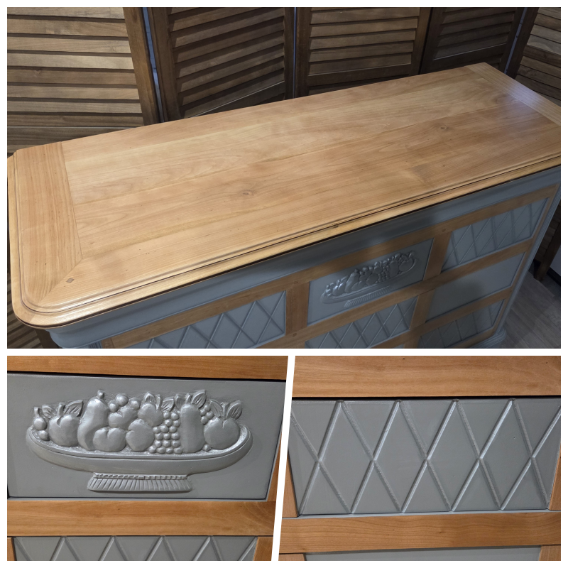 Commode en merisier Louis Philippe revisitée "Bois et Orage" – Image 2