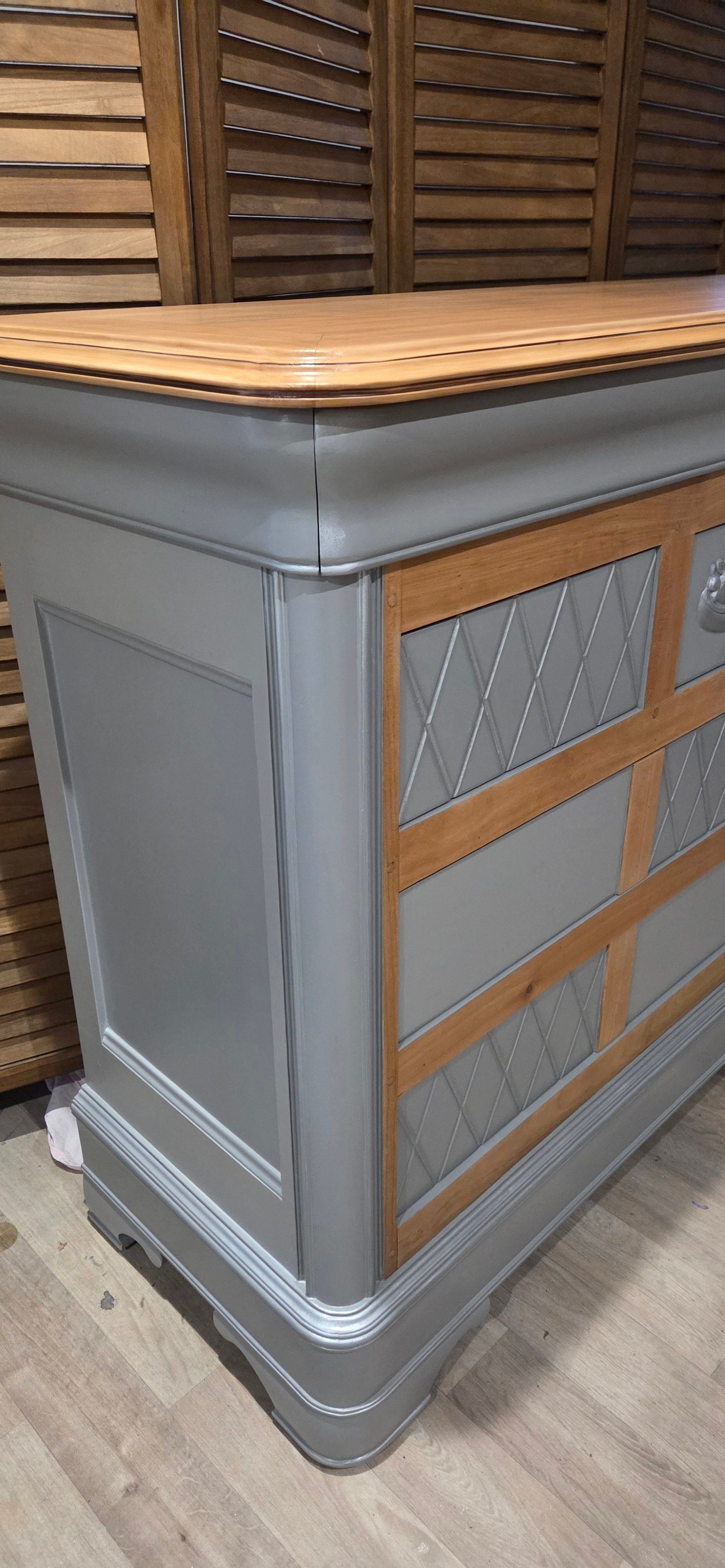 Commode en merisier Louis Philippe revisitée "Bois et Orage" – Image 4