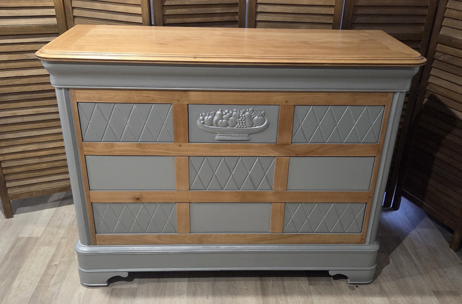 Commode en merisier Louis Philippe revisitée "Bois et Orage" – Image 3