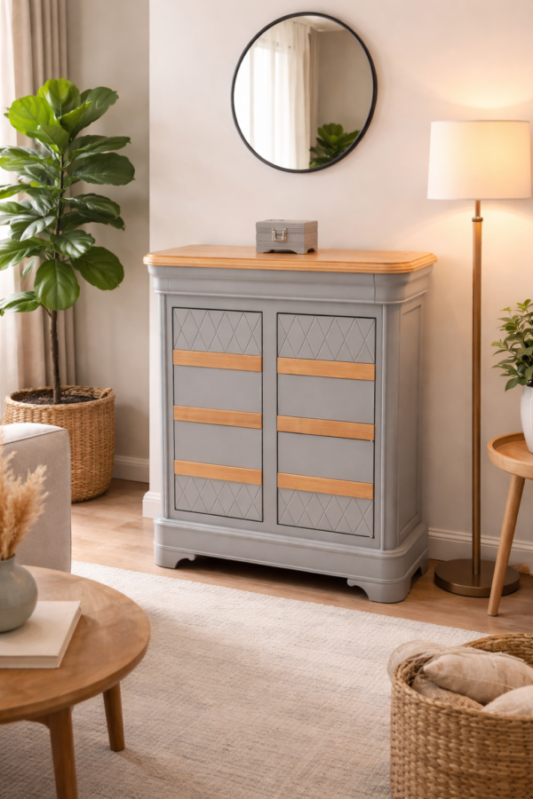 Meuble d'appoint en merisier style Louis Philippe revisité "Bois et Orage"