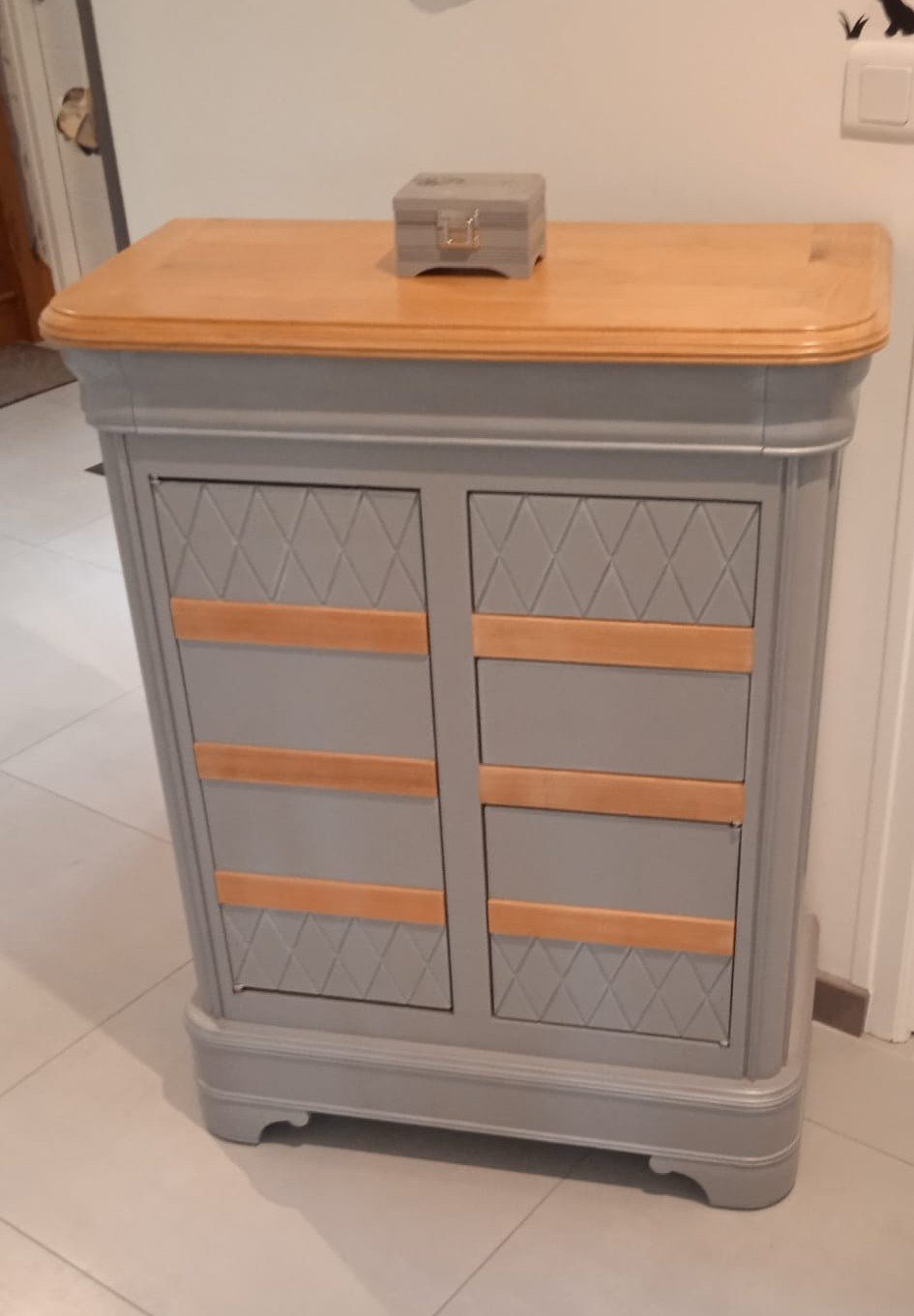 Meuble d'appoint en merisier style Louis Philippe revisité "Bois et Orage" – Image 5